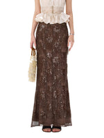 Brown Tassel Sequin Mermaid Skirt