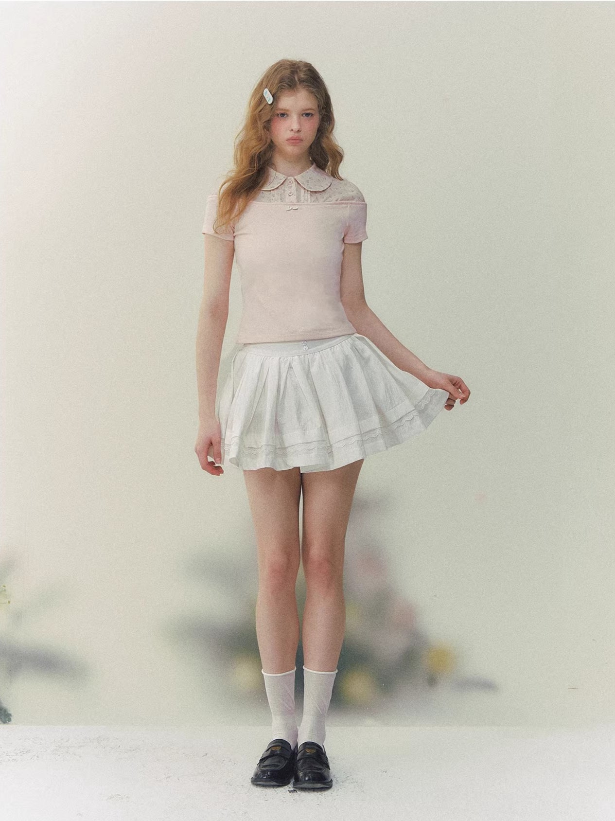 Layered Doll Collar Shirt