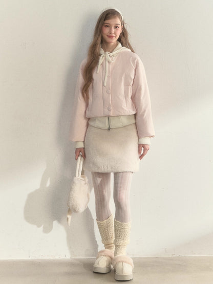 Reindeer Footprints Hooded Down Jacket