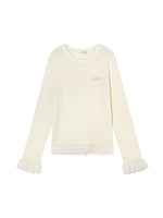Layered Lace Trim Knit Top