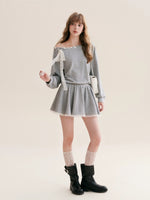 Lace Trim Sweatshirt Dress