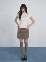 Beige Lace Mesh Top