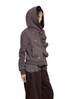 Striped Hooded Patchwork Cardigan