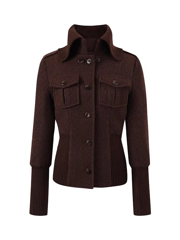 Vintage Sailor Collar Woolen Jacket