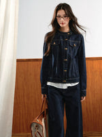 Gold Button Denim Set