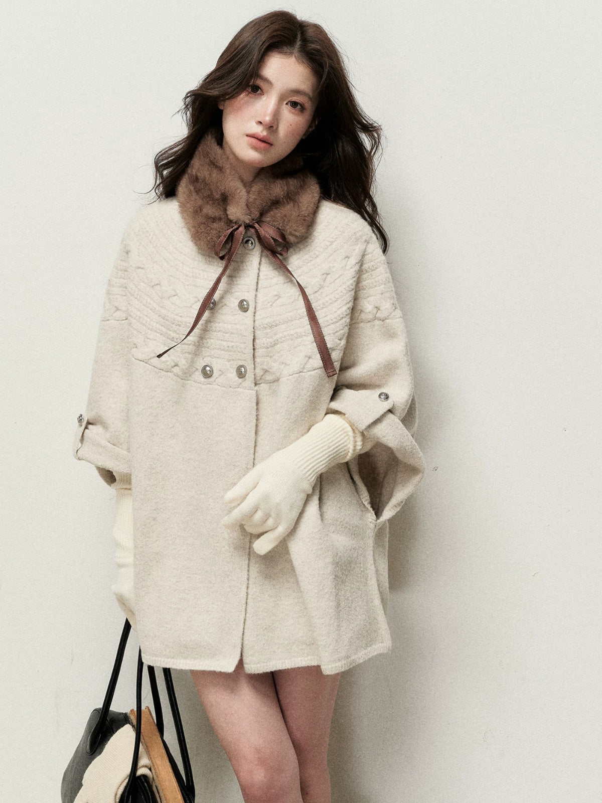 Cable Knit Cape Cardigan