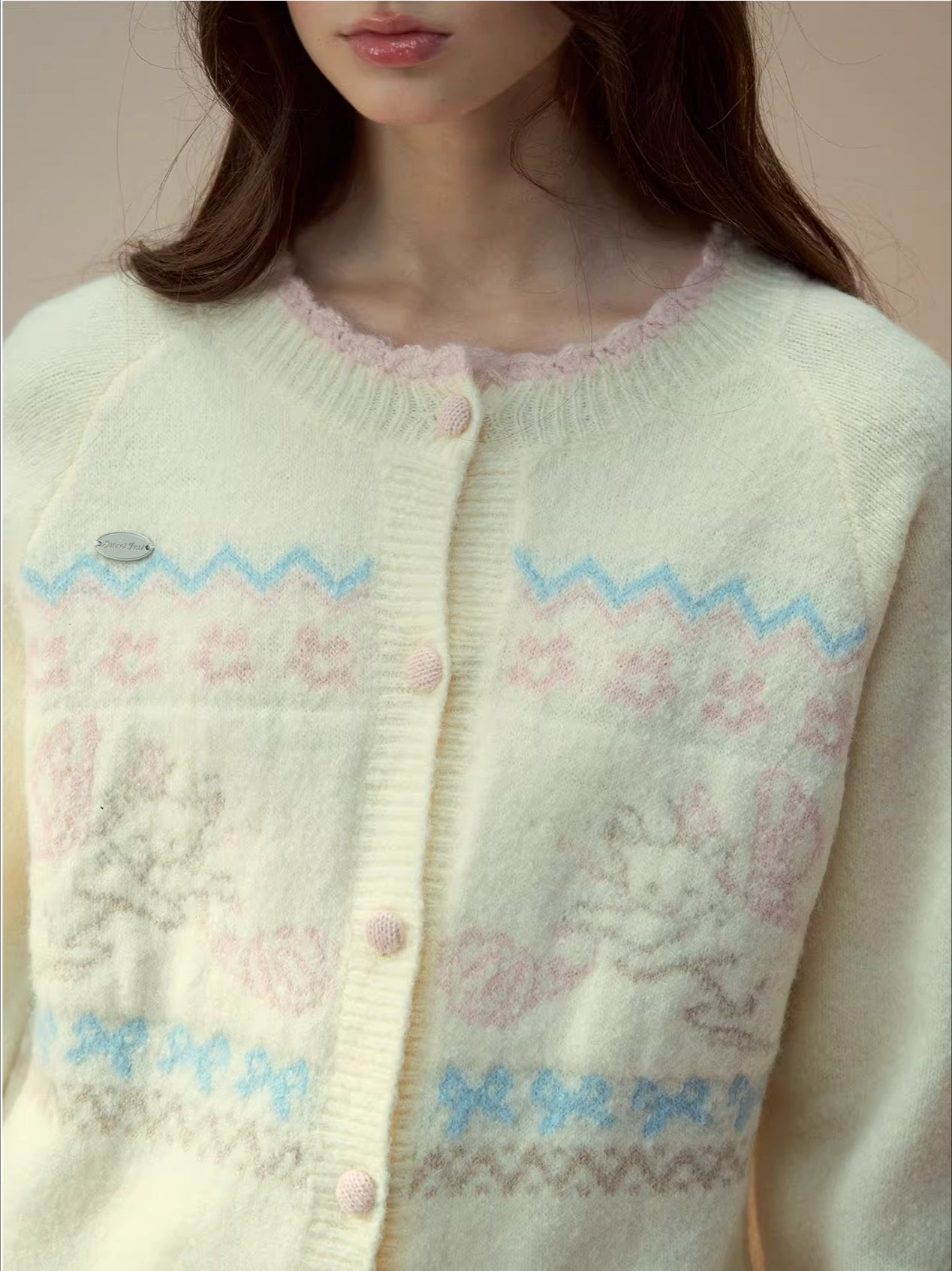 Gray &amp; Off-white Fair Isle Cat Knit Set