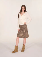 Vintage Washed Leopard Print Mermaid Skirt