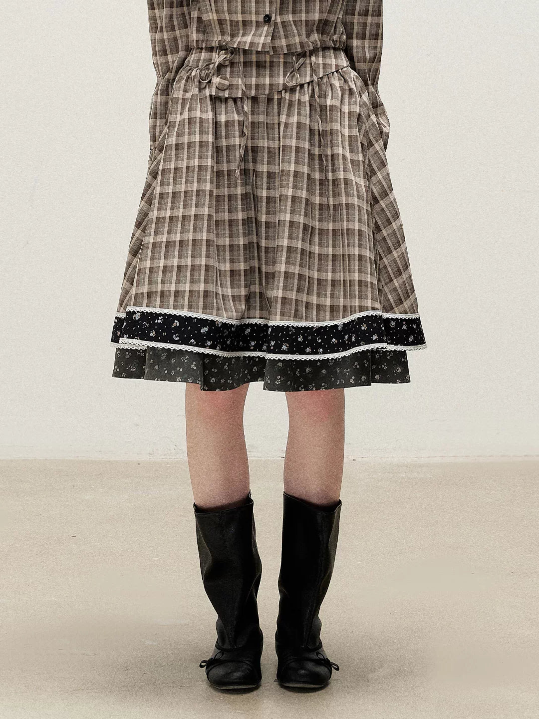 Plaid Shirt Skirt Set