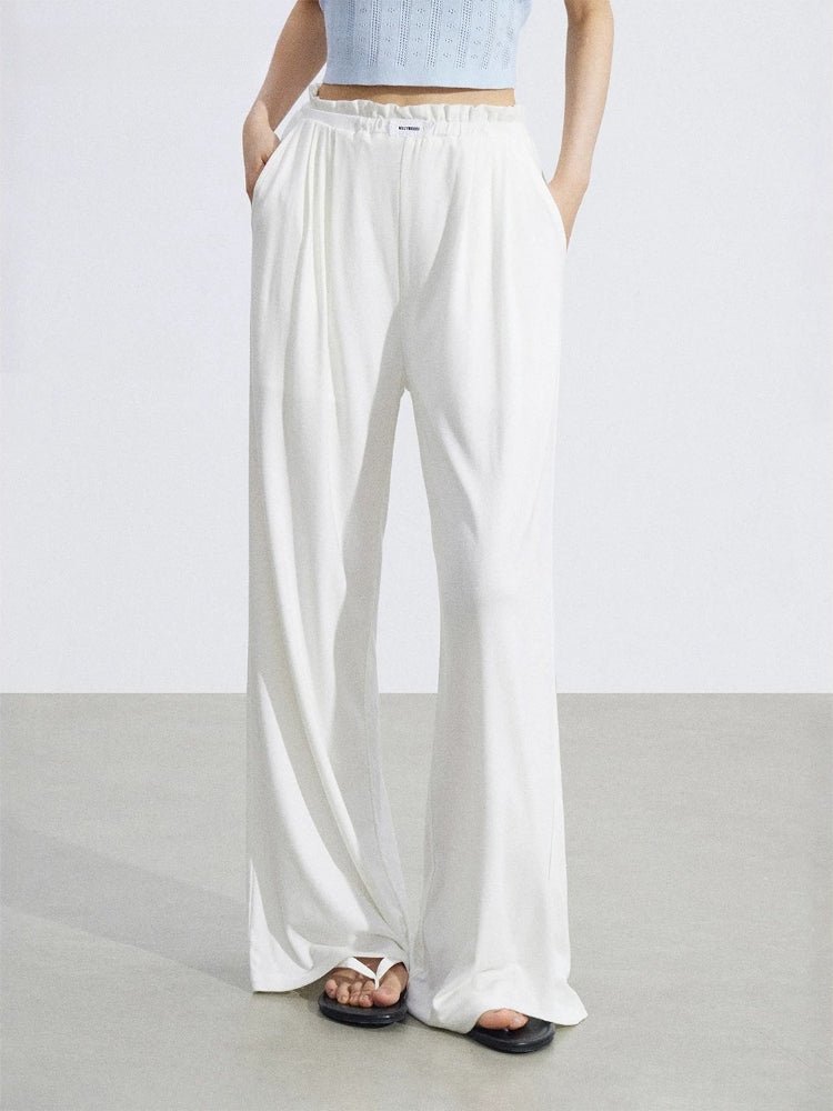 Lace Draped Wide-Leg Pants Set