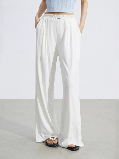 Lace Draped Wide-Leg Pants Set