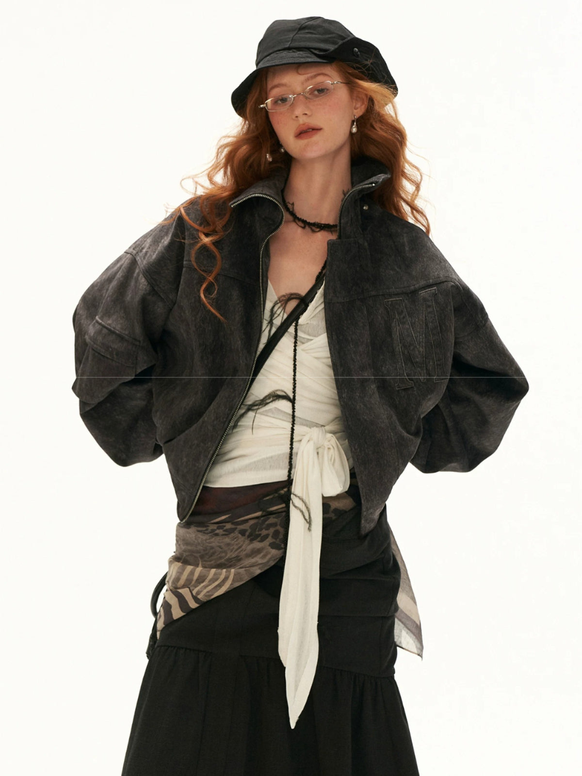 Layered Cross Tie Long Sleeve Top