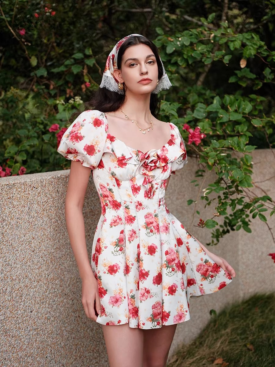Florette Satin Chiffon Dress