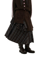Asymmetric Stripe A-Line Midi Skirt