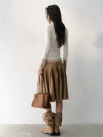 Layered V-Neck Ribbed Knit Top