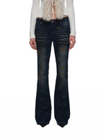 Vintage Rust Dyed Flared Jeans