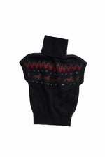 Fair Isle Pony Jacquard Turtleneck Knit Sweater