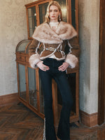Mishka Faux Shearling Suede Cropped Jacket