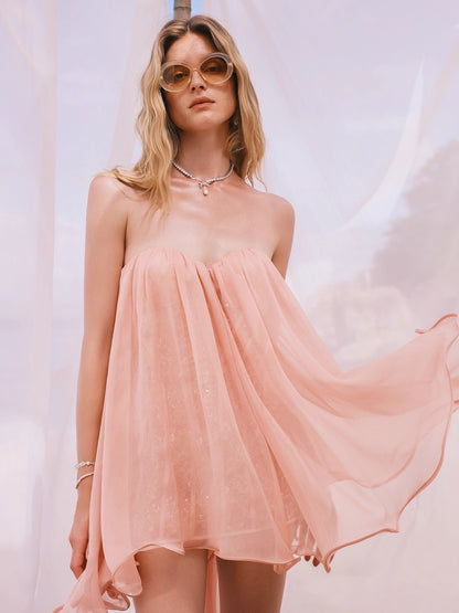 Thiri Chiffon Flowing Ribbons Dress