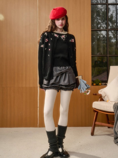 Hand-Embroidered Floral Cardigan