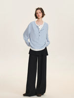 Detachable Overlay Wide Leg Pants