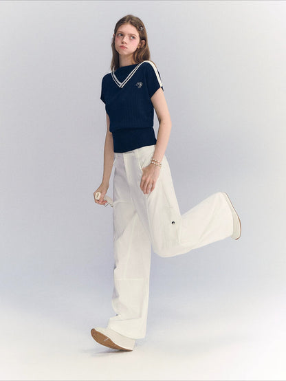 Contrast Knit Top