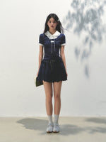 Collar Knitted Short-sleeve T-shirt