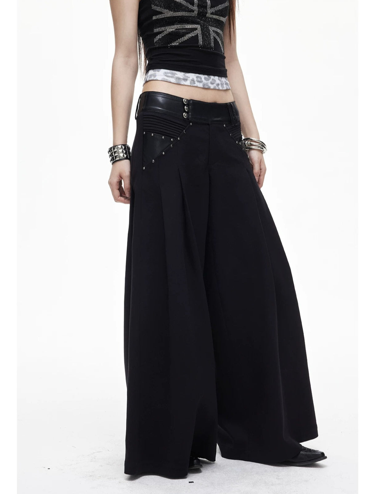 Studded Wide Leg Pants