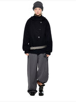 Hooded Wool Blend Jacket