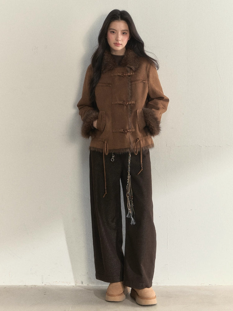 Oak Study Faux-Shearling Suede Jacket