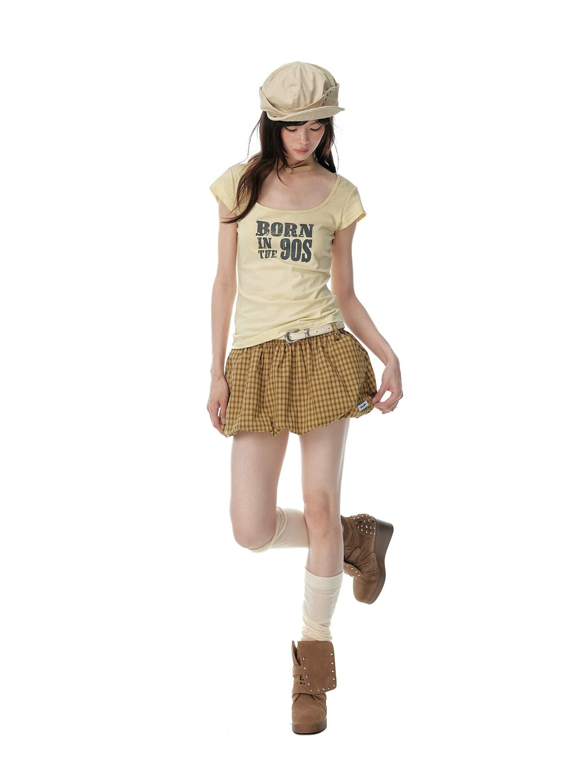 Korean Mint Graphic Slim T Shirt