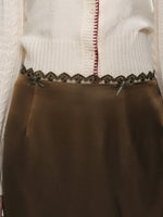 Lace Satin Midi Skirt