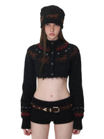 Fair Isle Pony Jacquard Knit Short Cardigan & Shorts Set