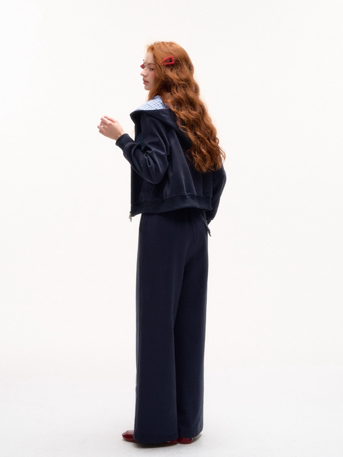 Plaid Patchwork Sweatshirt &amp; Sweatpants Set