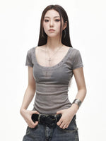 Rivet V Neck Tee