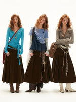 Vintage Velvet A Line Maxi Skirt