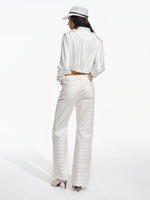 Snake Print Flare Cargo Pants