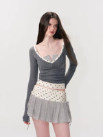Pink & Gray Polka Layer Tee