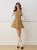 Suede A-Line Mini Dress