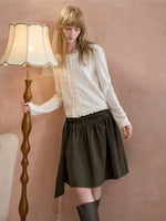 Tie Waist A-Line Puffed Skirt