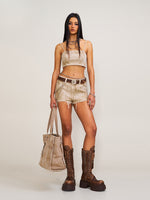 Rage Wild Denim Short Camisole Wild Brown