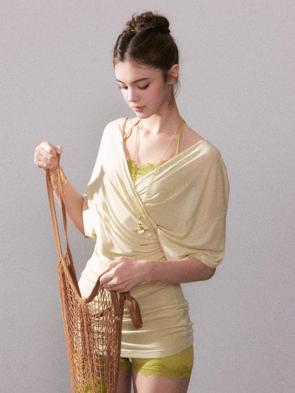Lyocell Sun-protection Knit Short-Sleeve T-shirt