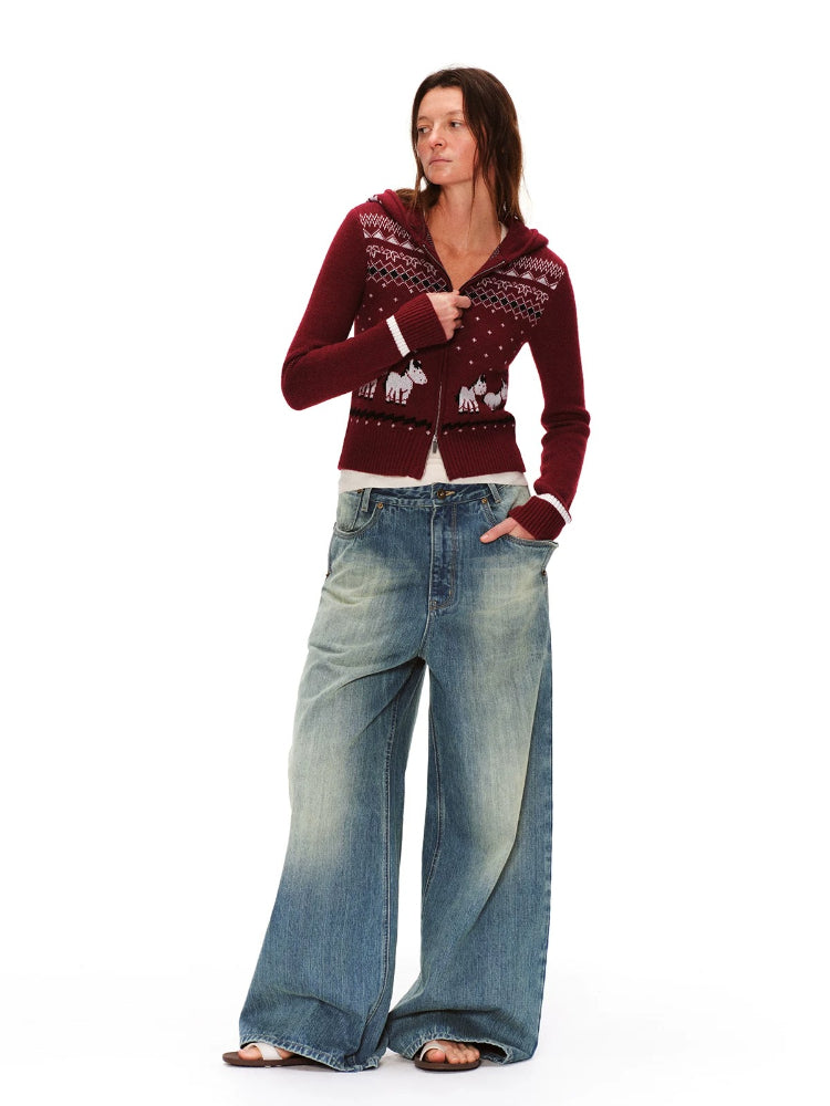 Vintage Blue Wide Leg Jeans