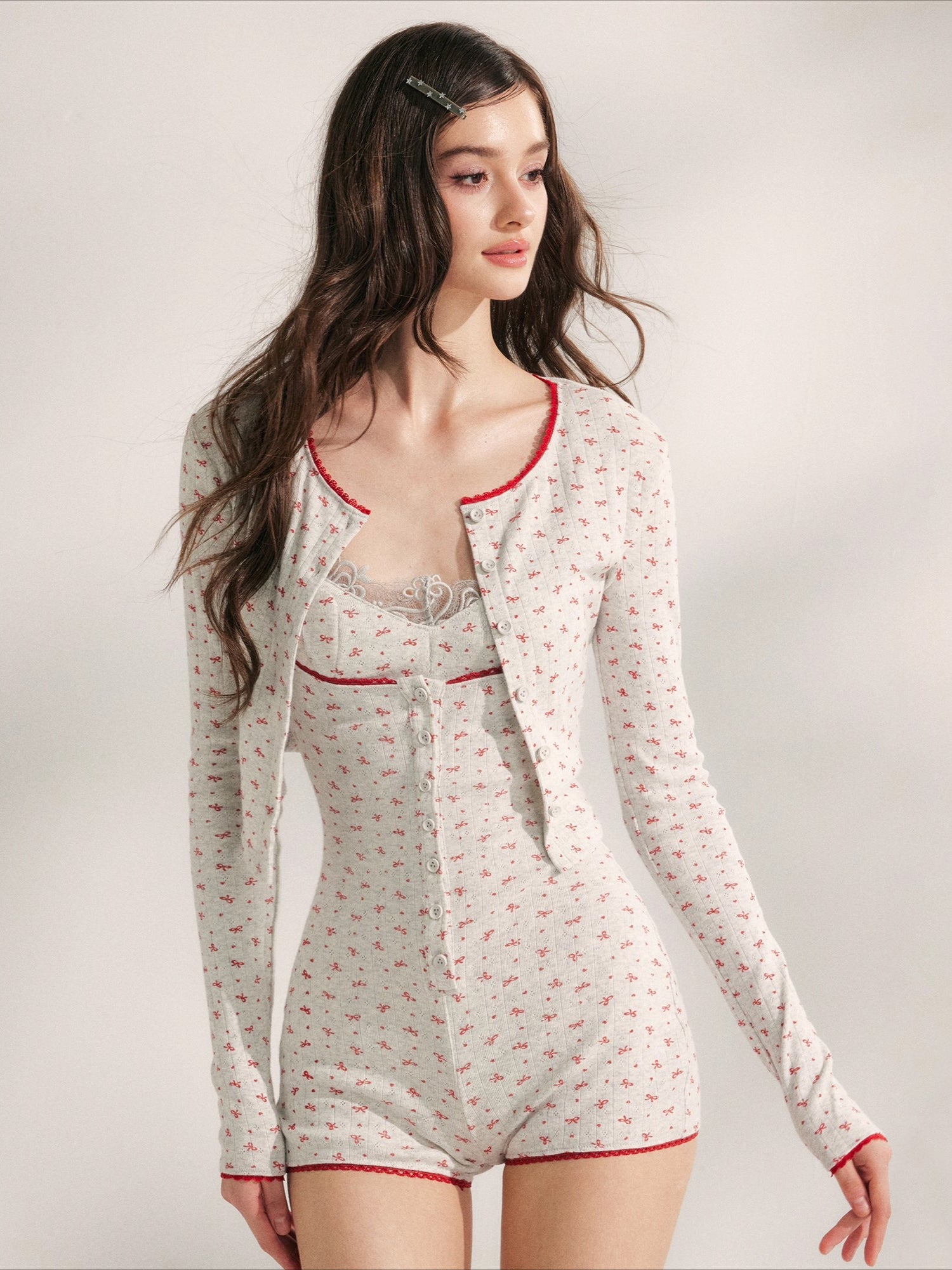 Fluffy Mist Knit Lace Set