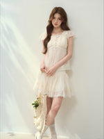 “Shell Girl” Ruffle Layered Shirt & Skirt Set