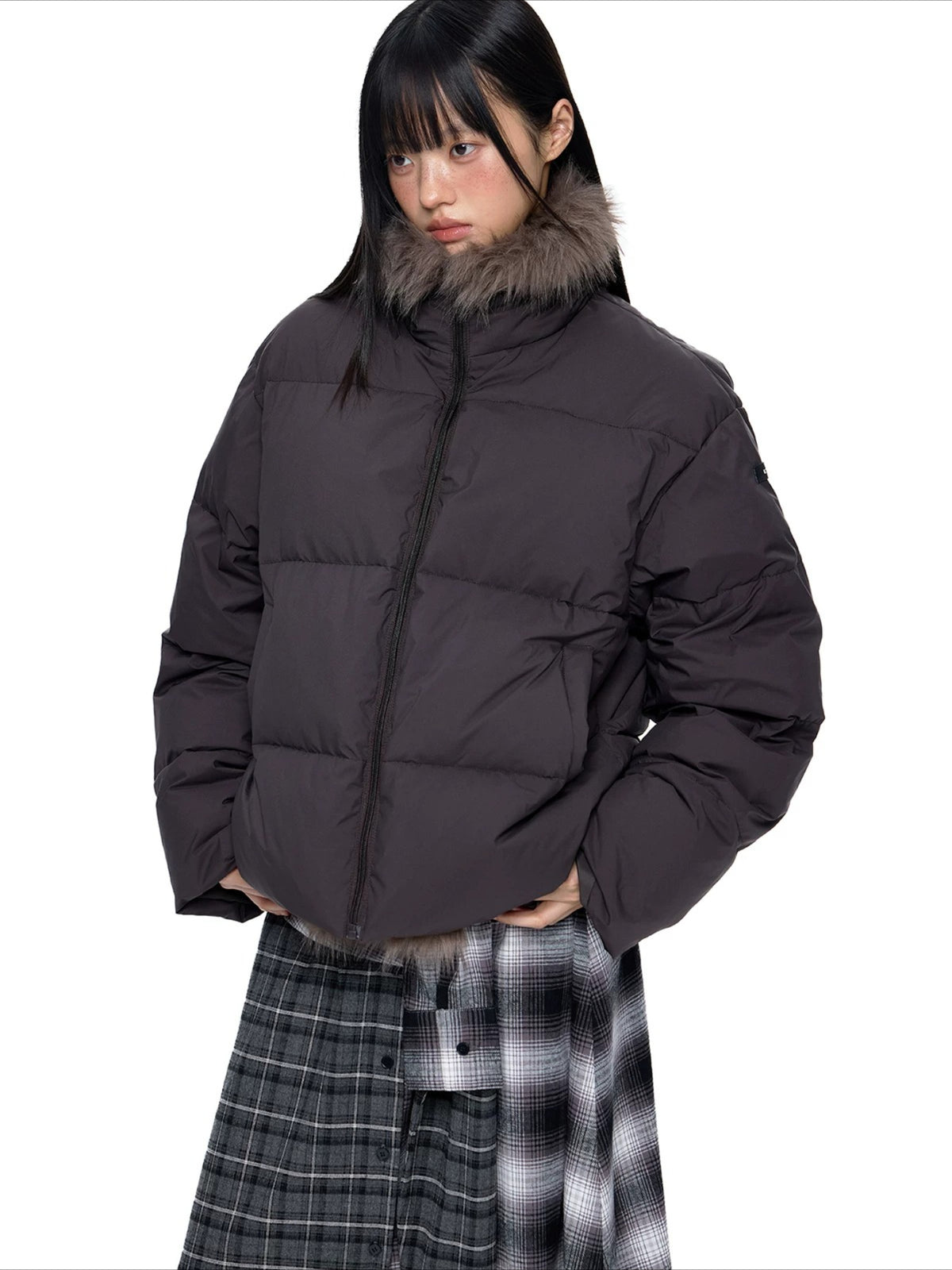 Vintage Fur Collar Down Jacket