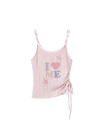 Double-Layer Drawstring Cami Top