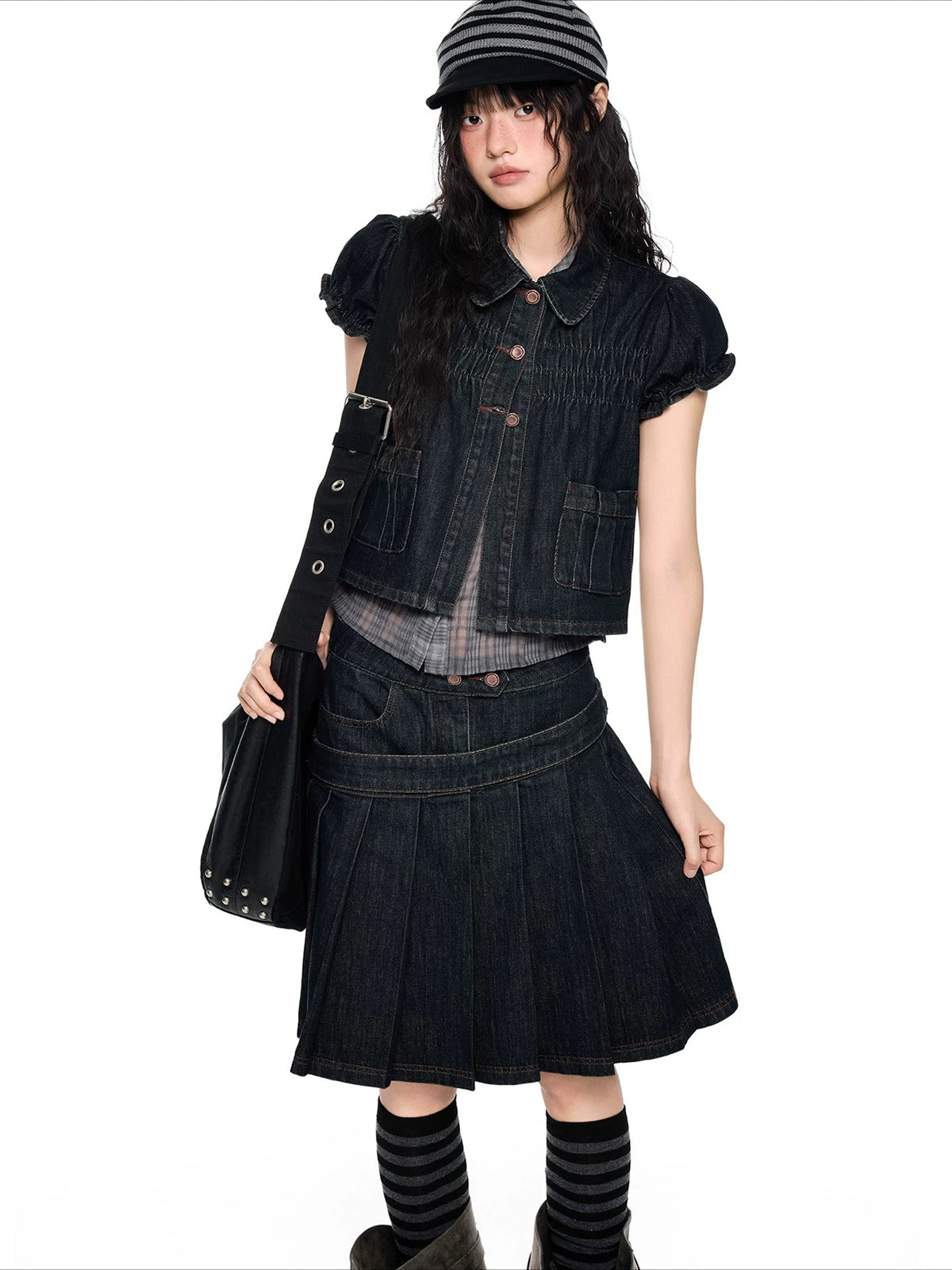 Doll Collar Denim Set