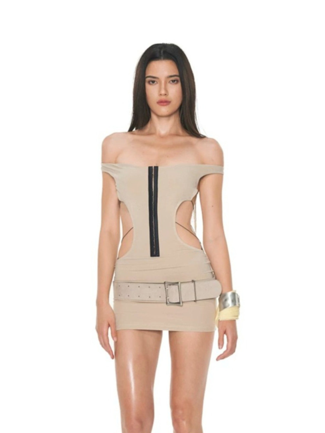 Lace-Up Halter Bodycon Dress