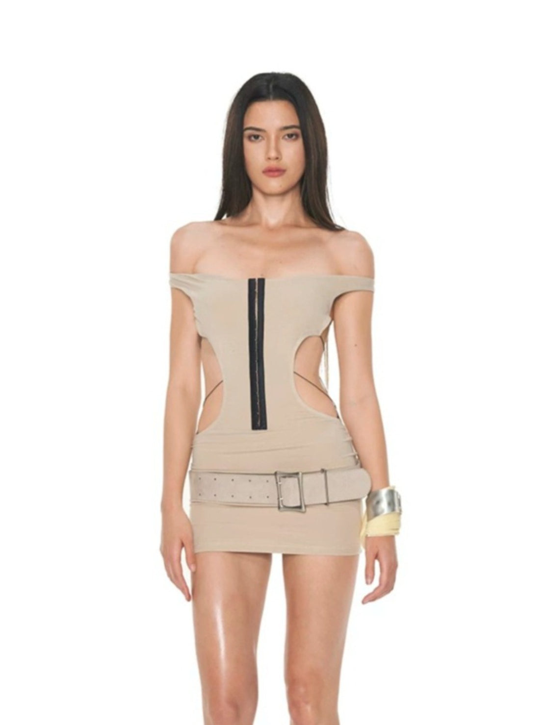 Lace-Up Halter Bodycon Dress